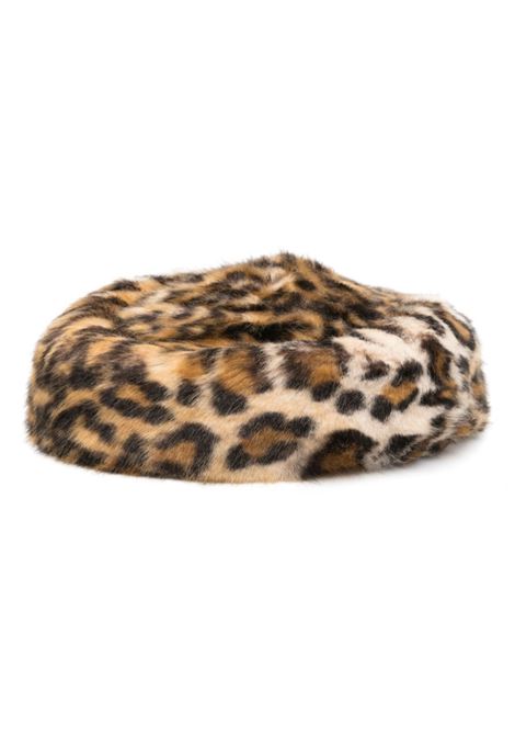 Multicolored leopard-print beret Rowen rose - women ROWEN ROSE | RRCAP02LPRD